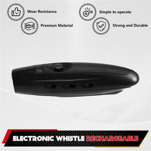 Three-Pitched Decibel Electronic Whistle Referee   Training Survival Anti-Wolf Whistle Rechargeable Black 2