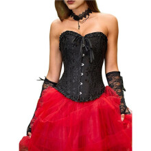 Corsettops voor Vrouwen, Bustier Shapewear Lingerie, Kanten Taille Push- Body Zwart M