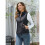 Colete Acolchoado Feminino com Gola Alta e Zíper Preto S 6