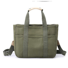 (green) Handheld Canvas Bag Multifunctional Single Shoulder Bag Home Storage Bag