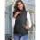 Colete Acolchoado Feminino com Gola Alta e Zíper Preto S 2
