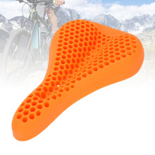 Silicone Honeycomb Bike Seat Cover, Anti-Slip, Rainproof, Orange