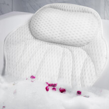 Bath Pillow for Head Neck and Back Support with Ergonomic Full Back and QuickDry Mesh