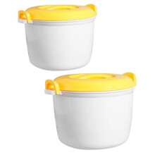 Microwave Rice and Vegetable Steamer Set Plastic EasyClean MultiMeal Cooker for Home Kitchen