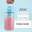 (pink B) Juicing Cup Electric Portable Small Blender Large Capacity Glass Wireless 3