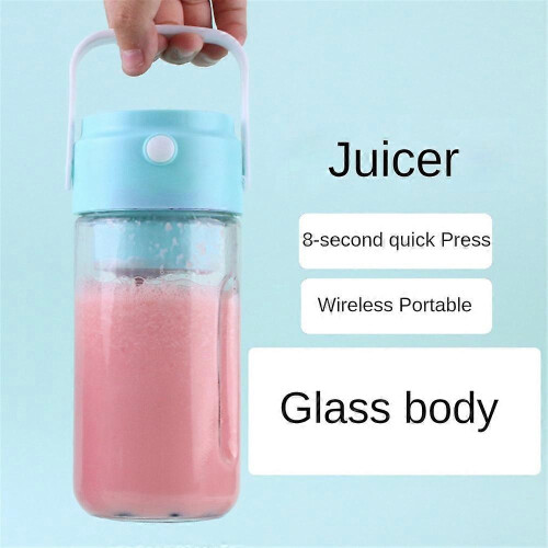 (blue B) Juicing Cup Electric Portable Small Blender Large Capacity Glass Wireless 2