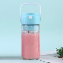 (Blue B with cap) Juicing Cup Electric Portable Small Blender Large Capacity Glass Wireless