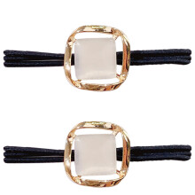 Metall-Haargummis, elegante Katzenaugen-Haargummis mit französischem quadratischem Spitzendesign, weicher und bequemer elastischer