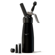 Whipped Cream Dispenser 500ml Aluminum with Silicone Grip, 6 Decorating Tips and Cleaning Brushes