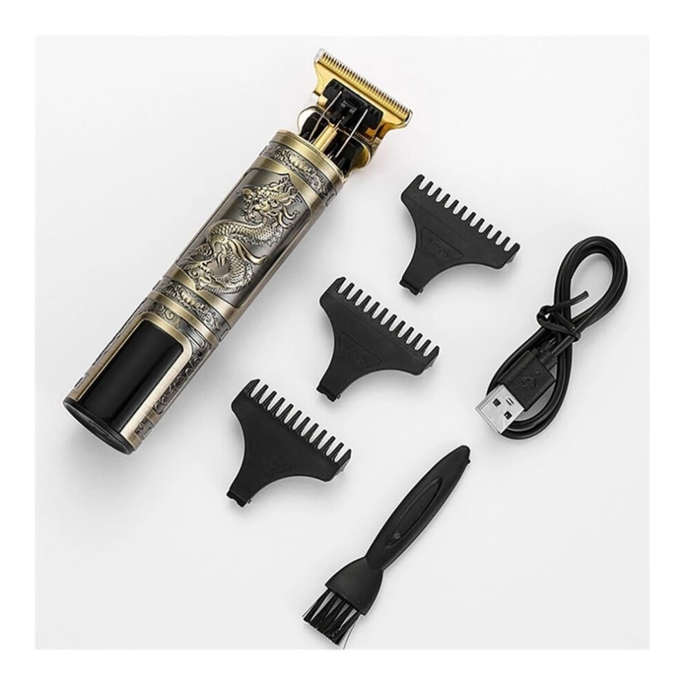 Professional Electric Hair Clipper for Men with Powerful Rotary Motor and Dragon Phoenix Design