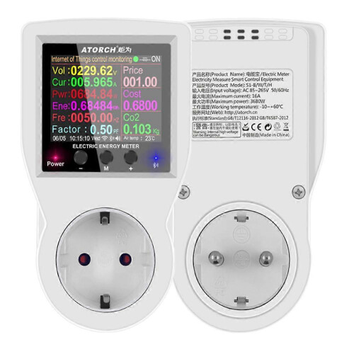 (EU Plug) 220V AC WIFI Smart Steckdose Digital Wattmeter EU Plug Power Meter Strom Meter~ 2