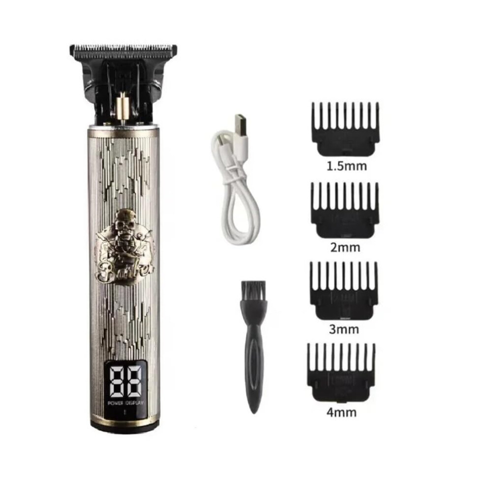 Professional Hair Clipper for Men Wireless Electric Hair Trimmer with LCD Display Skull01