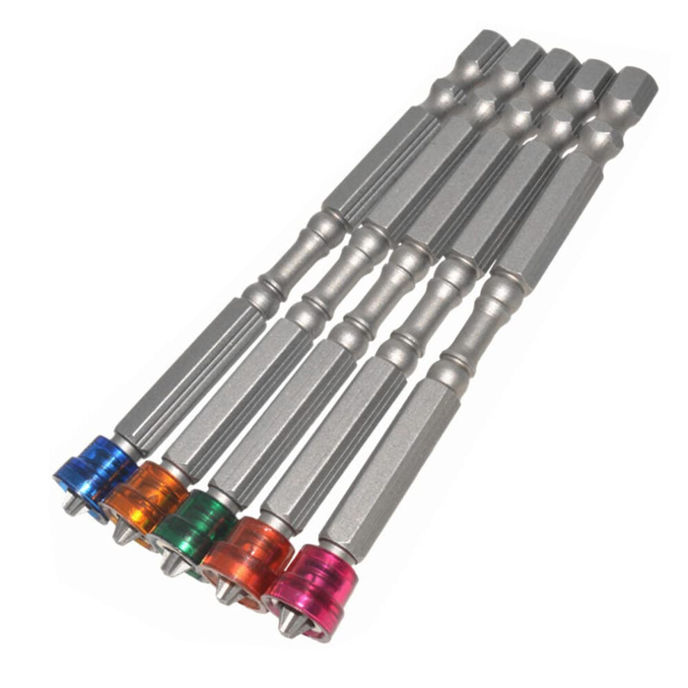 Ph2 Magnetic Phillips Screwdriver Bit Set With Depth Stop, 1/4 Inch Hex Shank, 100Mm 9187378122877