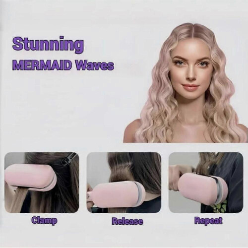 (US Standard, Purple) Explicitu Hair Styling Tool with Negative Ionic Technology, Anti-Scald Wave Curl 1