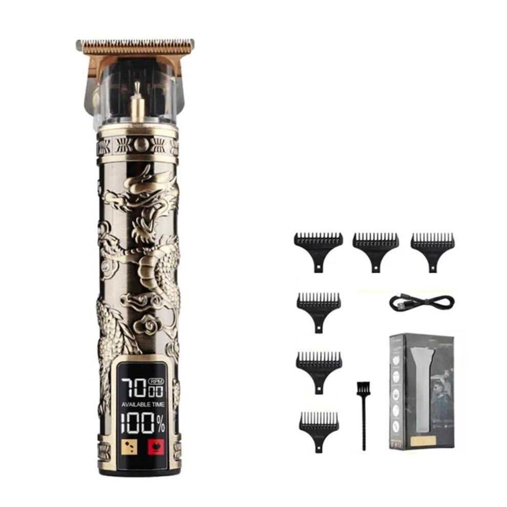 Professional USB Rechargeable Hair Clipper with LCD Display, Ceramic Blade and Adjustable Length