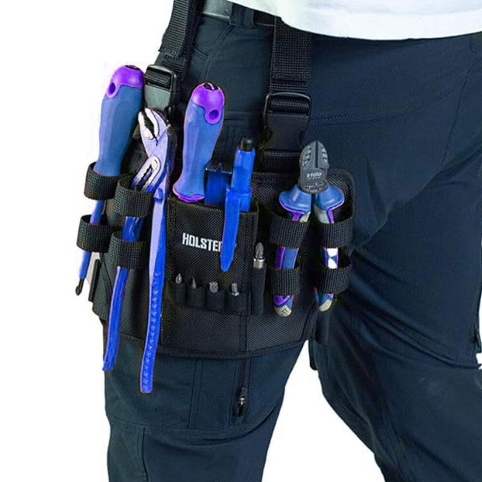 Electrician Tool Pouch With Secure Belt Clip Durable Oxford Canvas Leg Pocket Organizer For Carpenters And Mechanics 9187378125397