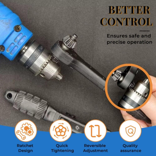 2in1 Ratcheting Drill Chuck Key Wrench for Quick Bit Changes and Universal Power Tool Compatibility 2