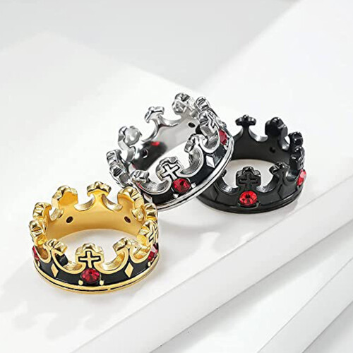 Δαχτυλίδι με σταυρό Imperial Crown για άνδρες και γυναίκες, Vintage χειροποίητο κόσμημα από 1