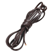 Rouleau de 3 mètres de corde en cuir marron, cordon rond en cuir de vachette, corde en cuir durable pour la fabrication de bracelets, colliers et