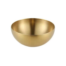 Golden Stainless Steel Salad Bowl Large Capacity Korean Style for Soup Rice Noodles and Fruit
