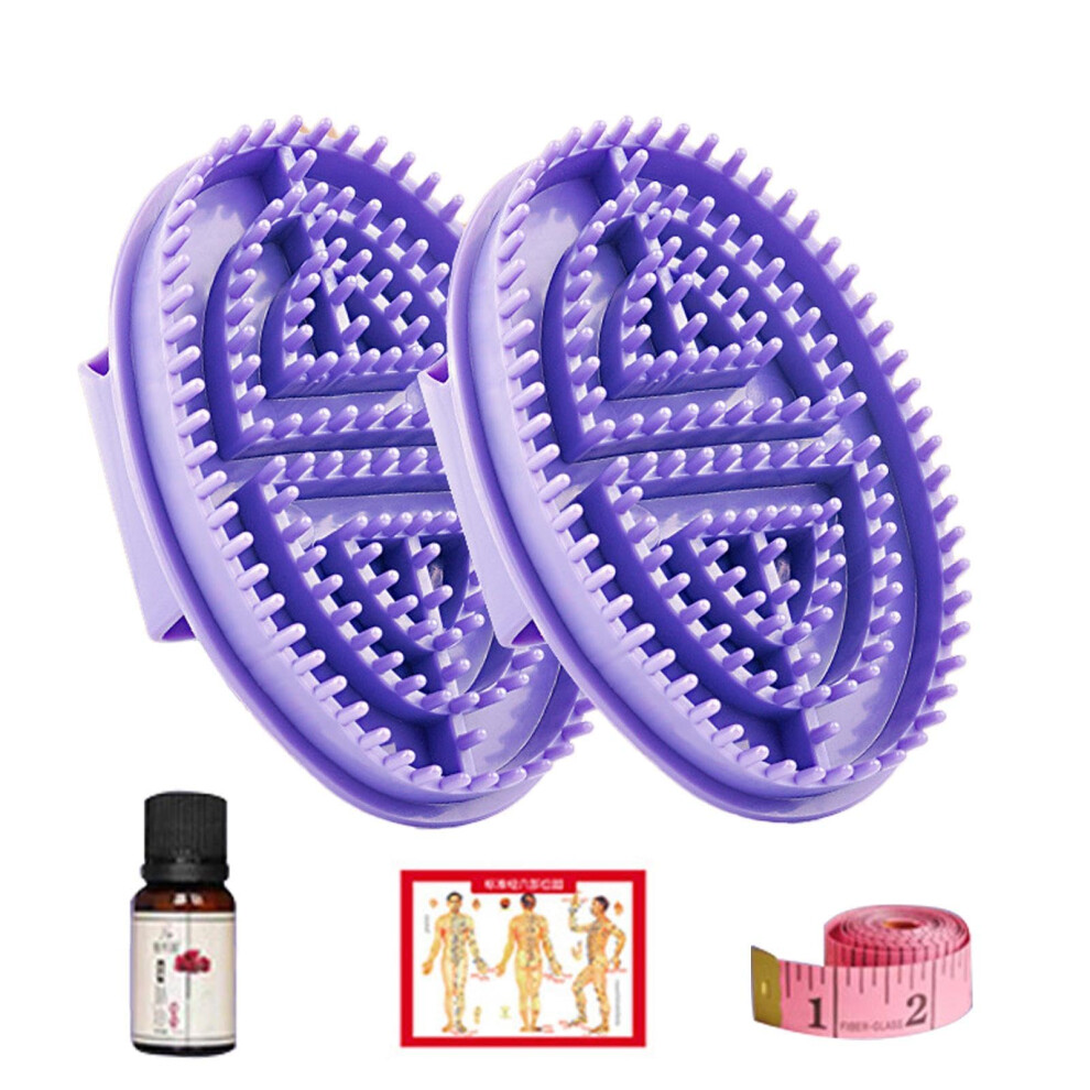 Blue Massage Brush With Ergonomic Grip For Muscle Tension Relief And Circulation Boost