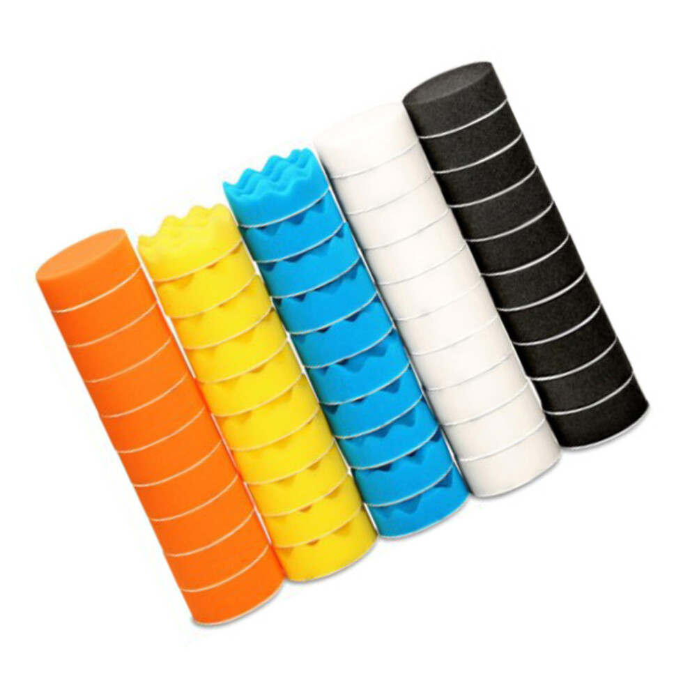 50pcs 3in Car Buffing Polishing Sponge Pads Kit for Detailing Cleaning