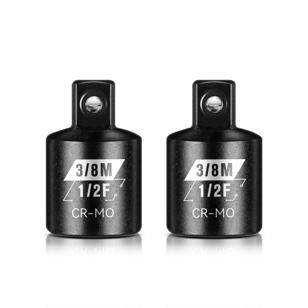 Impact Socket Adapter Set 1/2 Inch To 3/8 Inch Crmo Steel Reducer, Torque Heavy Duty 9187378130056