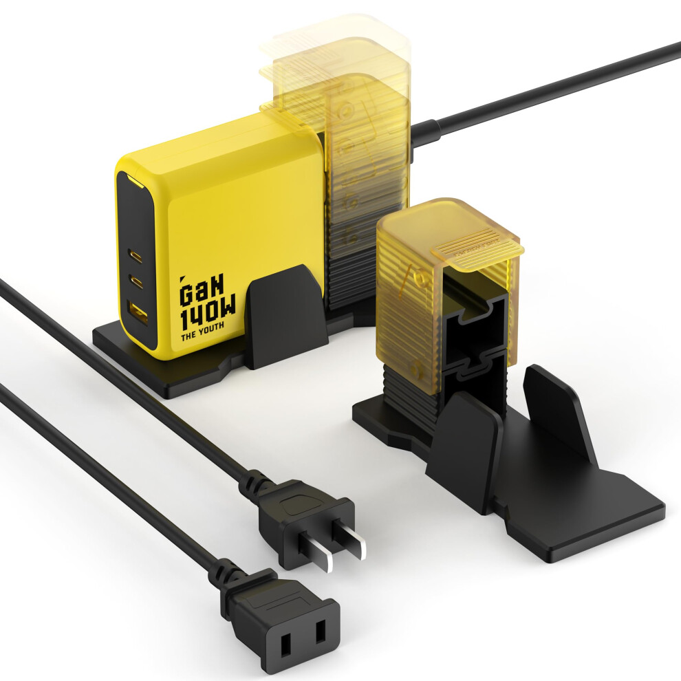 Usb C Charging Dock With Extension Cable, Multidevice Station For Laptop And Phone, Yellow 9187378130162