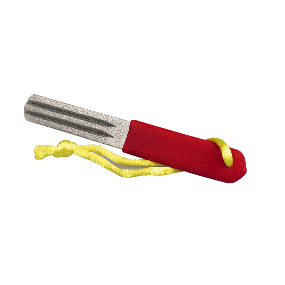 Dual Grit Fishing Hook Sharpener And Knife Sharpening Stone With Ergonomic Grip And Lanyard 9187378130469