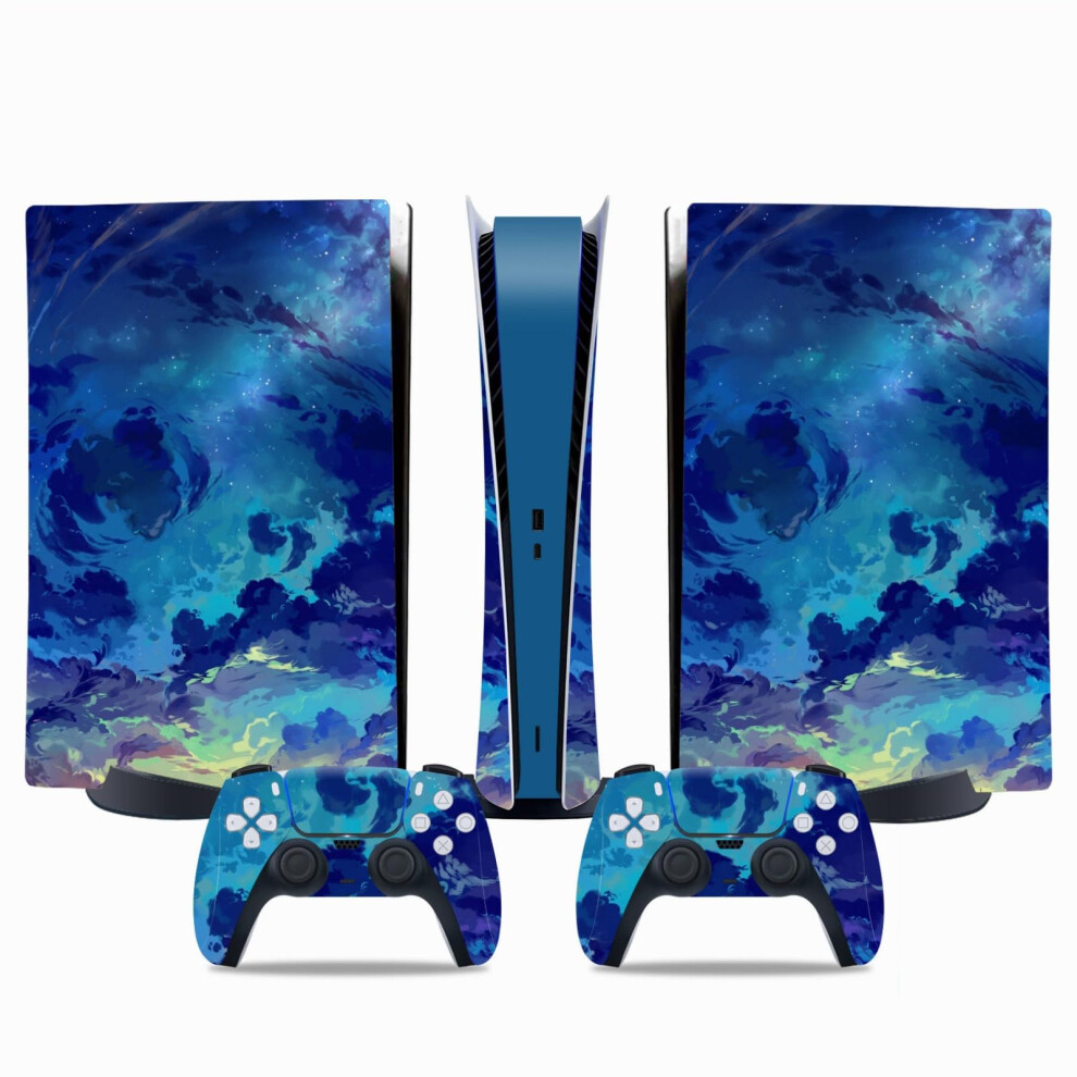 Skin For Ps5 Console And Controller Vinyl Decal Full Coverage Scratchresistant Sticker Light/Blue 9187378130773