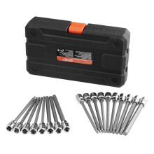 Hexagonale Extra Lange Douille Set-Duoku-18 stuks-S2 Legering en Cr-V Staal, SAE en Metrisch 1/8"-3/8", 3-12 mm