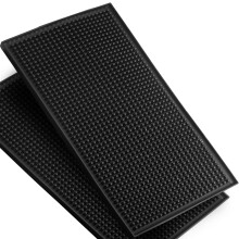 Small Bar Mat 6x12 Inch PVC, Bartender Spill Mat with Secure Glassware Grip, Dishwasher Safe 2PCS