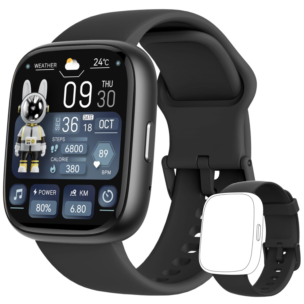 Smartwatch With Bluetooth Calling, Ip68 Waterproof Fitness Tracker For Android Ios, 2 Straps 9187378132036