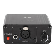 48V Microphone Preamp, 3.5mm/6.5mm/XLR, Low Noise, Black