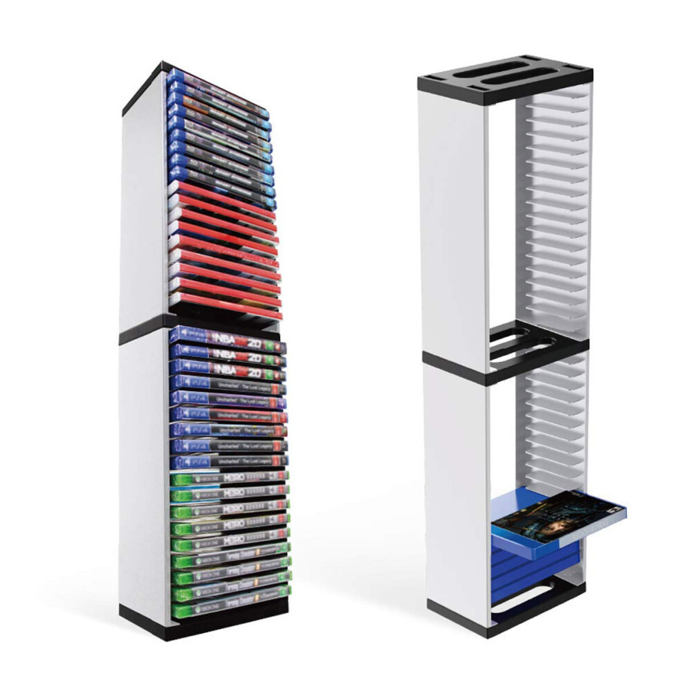 Game Disc Storage Tower For Ps5 And Xbox, Vertical Holder Rack Holds 36 Discs Space Saving 9187378132289