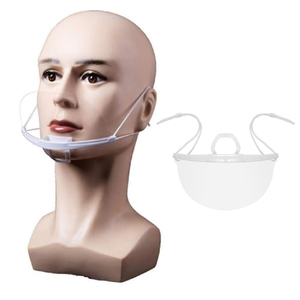 20Pcs Reusable Transparent Face Shield Antifog Clear Guard Adjustable Fit For Restaurants And Kitchens 9187378132531