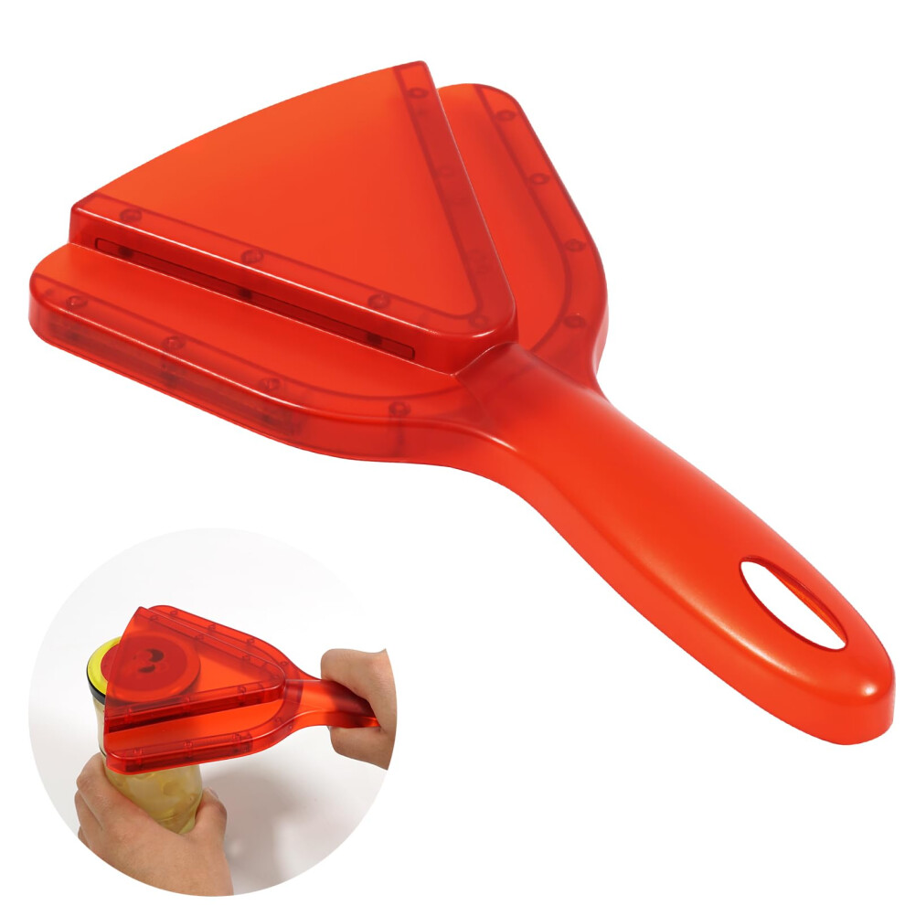 Red Adjustable Jar And Bottle Opener For Seniors With Arthritis, Nonslip Grip Lid Opener