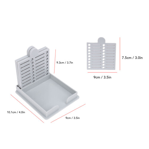 2er Pack Haftnotiz-Schablonen mit Halter, Grau, 7,5x9cm 1
