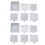2er Pack Haftnotiz-Schablonen mit Halter, Grau, 7,5x9cm 3