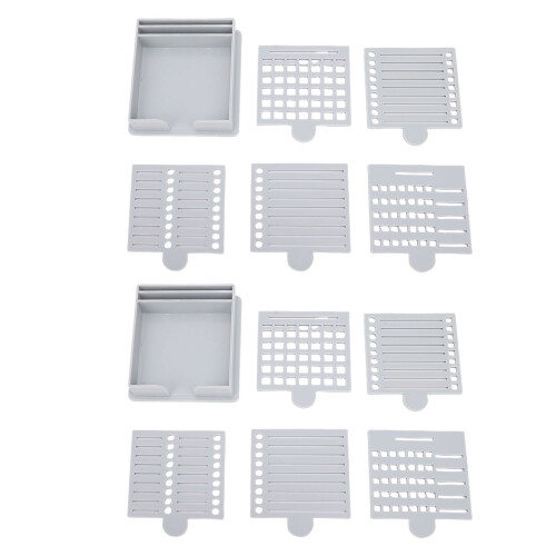 2er Pack Haftnotiz-Schablonen mit Halter, Grau, 7,5x9cm 2