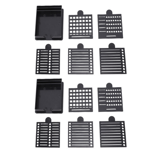 2er Pack Haftnotiz-Schablonen mit Halter, ABS, 7,5x9cm, Schwarz 2