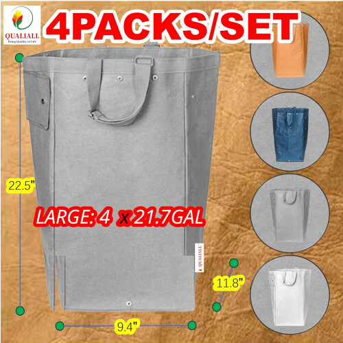 Large Collapsible Recycling Bin for Kitchen and Garden, Foldable Dual Waste Container, 4 Pack 1