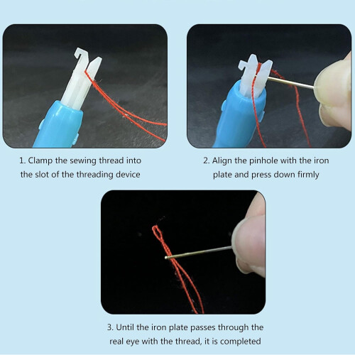 Double End Sewing Machine Needle Threader Automatic Quick Thread Tool For Sewing Machines Blue 1