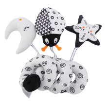 Schwarz-Weißes Tier-Babybett Hängeschlachtzeug Plüschtier, Spiraldesign
