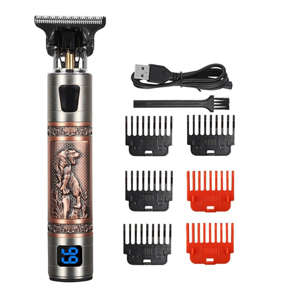 Cordless Hair Clipper for Men with LCD Display, Stainless Blade, 6 Combs, Beard Trimmer