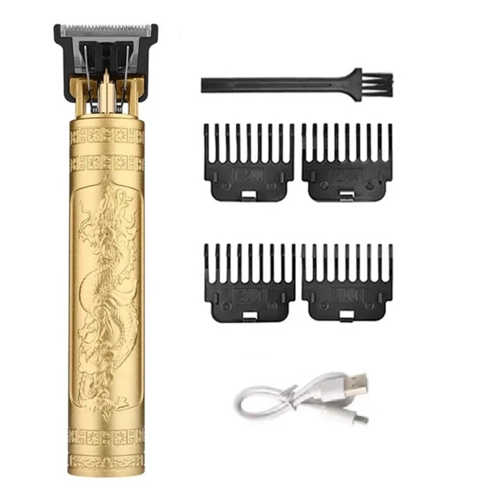 Gold Hair Clippers For Men Vintage T9 Dragon Professional Hair Trimmer Rechargeable Cordless