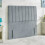 Single Grey Velvet 51" Panel Divan Bed Headboard 1