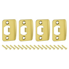 4Pcs Stainless Steel Door Strike Plate Set 57x45mm Deadbolt Lock Replacement for Door Jamb Reinforcement Gold