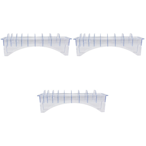 3Pcs Clear Durable Plastic Storage Box Hair Comb Holder for Salon Use 2