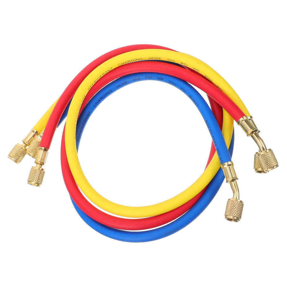 Hvac Charging Hose With 1/4 Inch Sae Fittings For R134a R404 R502 Leakproof Durable Build 9187378136010